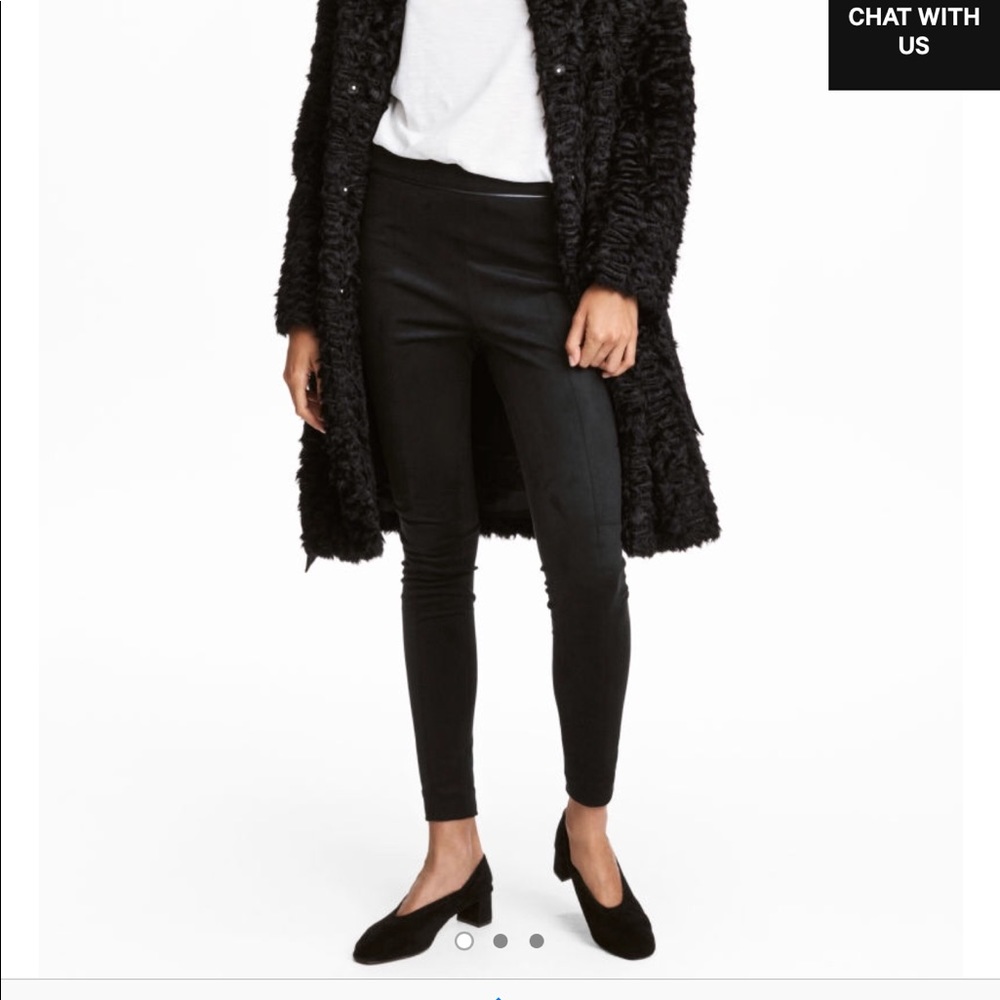 Skinny stretch faux suede pants